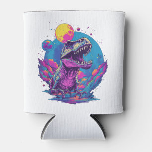 Dinosaur Xmas Tree Buffalo Plaid Trex Dinosaur Chr Can Cooler