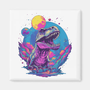 Dinosaur Xmas Tree Buffalo Plaid Trex Dinosaur Chr Magnet