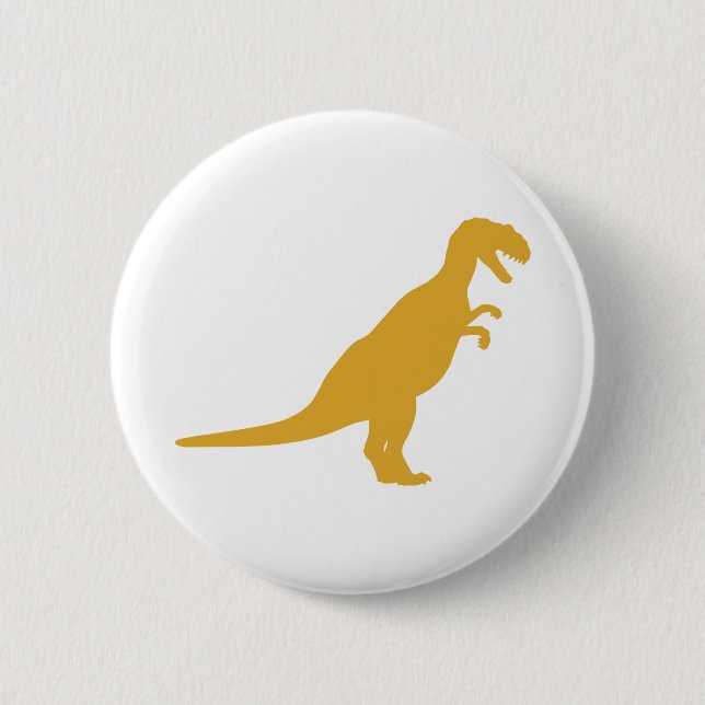 Dinosaur Yellow 6 Cm Round Badge (Front)