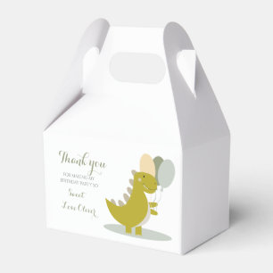 Dinosaur Yellow Green Grey First Birthday  Favour Box
