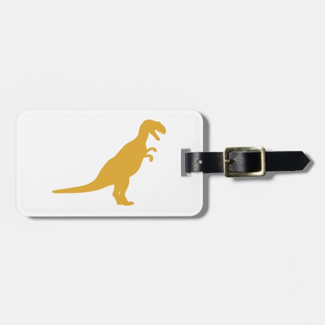 Dinosaur Yellow Luggage Tag (Front Horizontal)