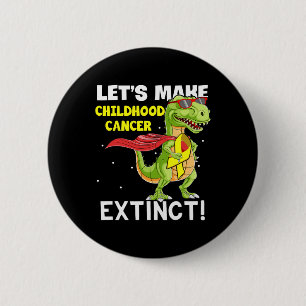 Dinosaur Yellow Ribbon Childhood Cancer Awareness 6 Cm Round Badge