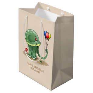 Dinosaurs and Balloons Birthday Medium Gift Bag
