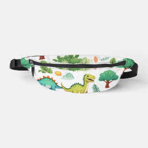 Dinosaurs and trees pattern white bum bags