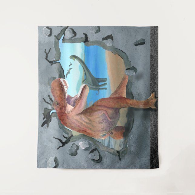 Dinosaurs are Coming Through Tapestry (Front)