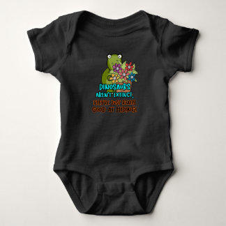 Dinosaurs Aren't Extinct... Cute Hiding Dino Baby Bodysuit
