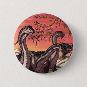Dinosaurs at Dusk 6 Cm Round Badge