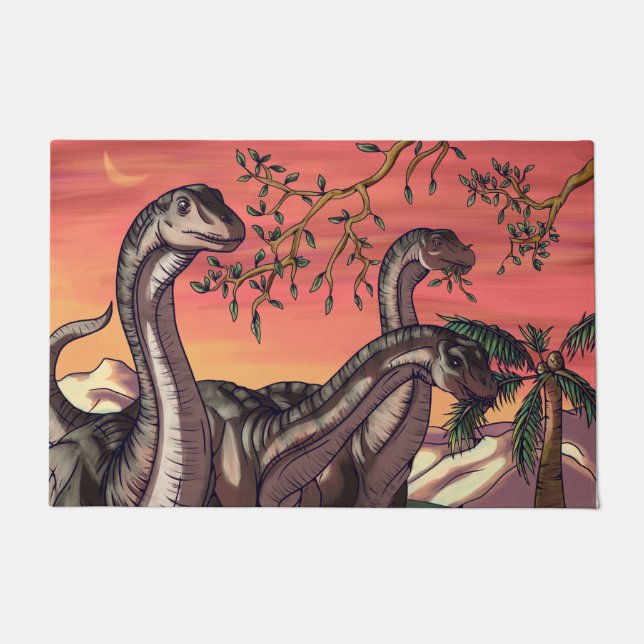 Dinosaurs at Dusk Doormat (Front)