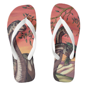 Dinosaurs at Dusk Flip Flops