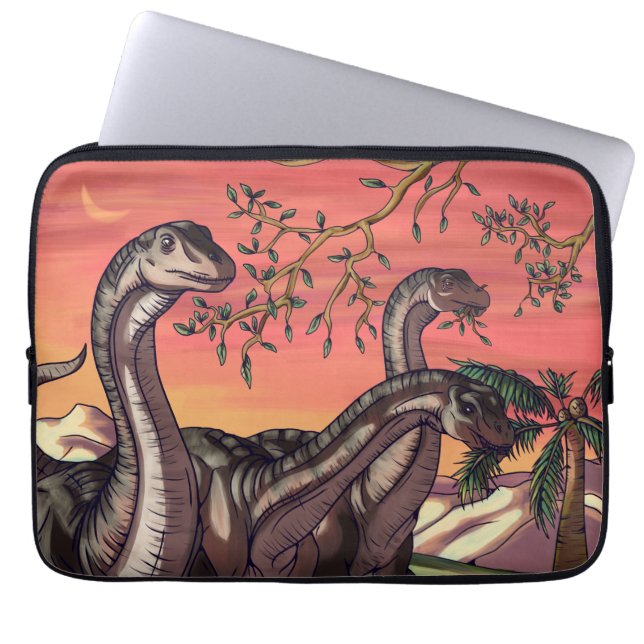 Dinosaurs at Dusk Laptop Sleeve (Front)