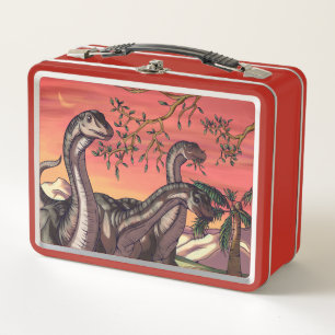 Dinosaurs at Dusk Metal Lunch Box