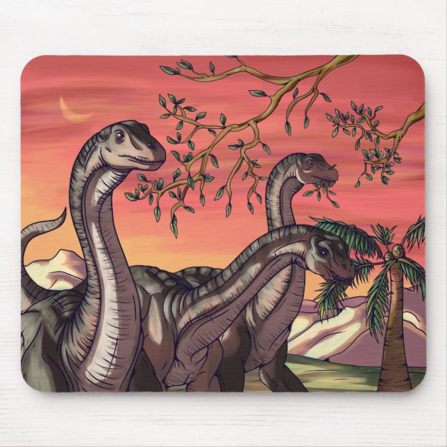 Dinosaurs at Dusk Mouse Mat (Front)