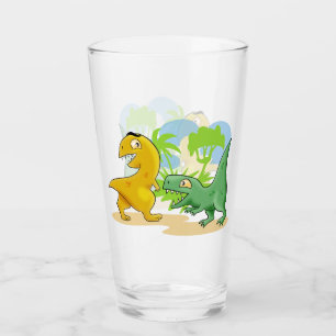 Dinosaurs at Play Glass