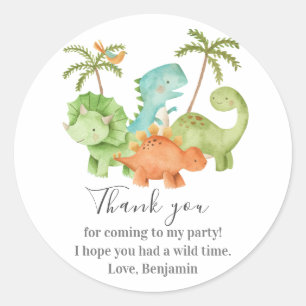 Dinosaurs Baby Shower Birthday Classic Round Sticker