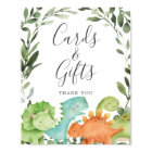 Dinosaurs Baby Shower Cards and Gifts Sign
