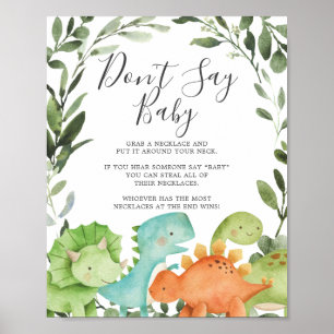 Dinosaurs Baby Shower Don't Say Baby Sign