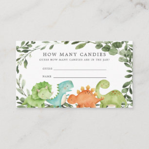 Dinosaurs Baby Shower Guess How Many Candies Enclosure Card