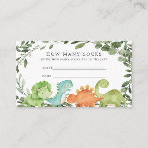 Dinosaurs Baby Shower Guess How Many Socks Card