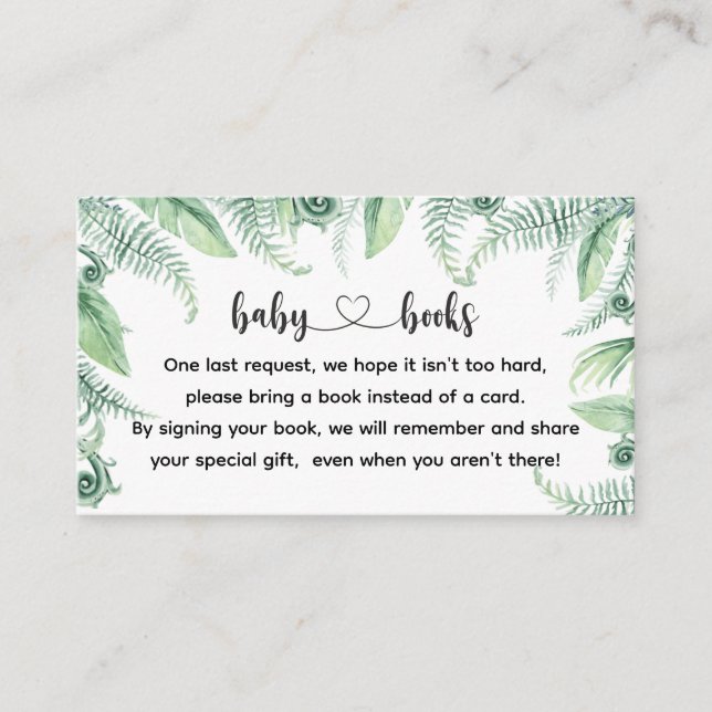 Dinosaurs Baby Shower I Birthday Book request Enclosure Card (Front)