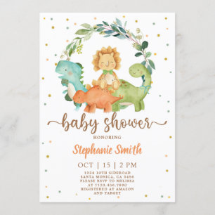 Dinosaurs Baby Shower Invitation