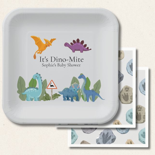 Dinosaurs Baby Shower Paper Plate (Creator Uploaded)