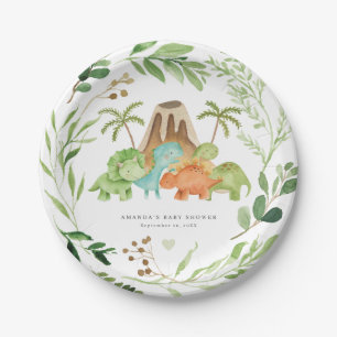 Dinosaurs Baby Shower Paper Plates