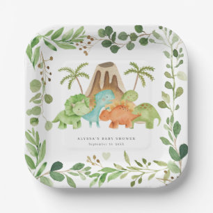 Dinosaurs Baby Shower Paper Plates