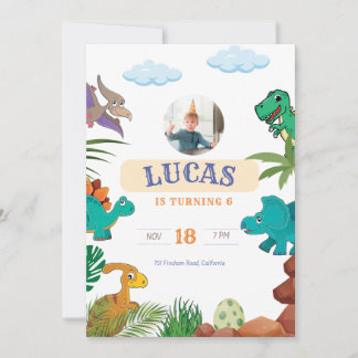 Dinosaurs Birthday invitation
