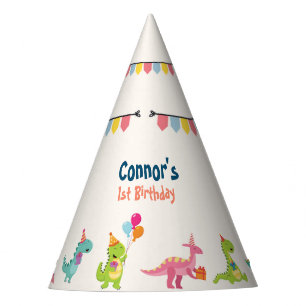 Dinosaur's birthday party party hat