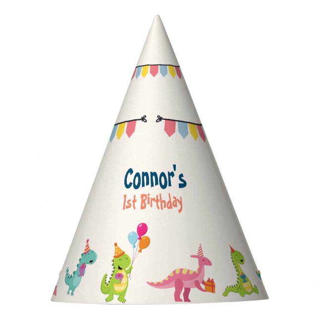 Dinosaur's birthday party  party hat (Front)