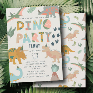 Dinosaurs Boho Dino Party Animals Birthday Invitation