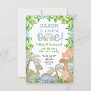 Dinosaurs boy birthday invitation, dino invite. in invitation