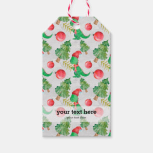 Dinosaurs Christmas pattern Gift Tags