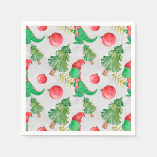 Dinosaurs Christmas pattern Napkin