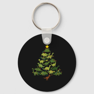 Dinosaurs Christmas Tree Merry Dinomas Funny Famil Key Ring