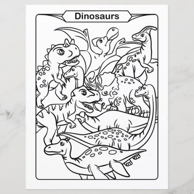 Dinosaurs Colouring Page (Front)