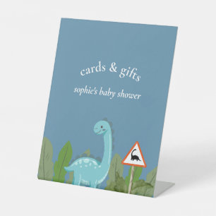 Dinosaurs Crossing, Baby Shower Cards & Gift Pedestal Sign