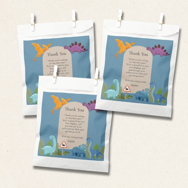Dinosaurs Crossing, T-rex Baby Shower Favour Bags (Creator Uploaded)