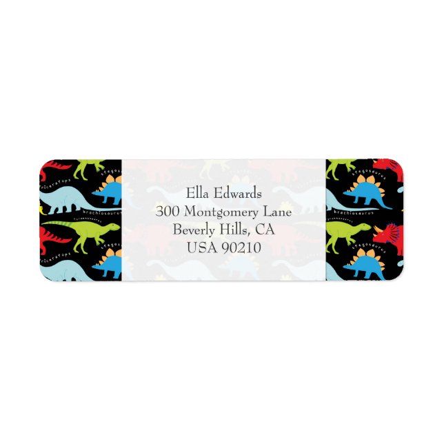 Dinosaurs Customizable Return Address Label (Front)