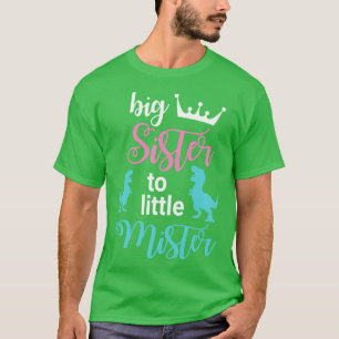 Dinosaurs Dancing Together Happy Big Sister To Lit T-Shirt