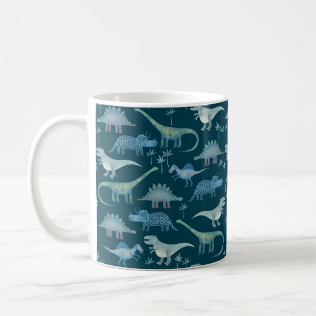 Dinosaurs Dark Coffee Mug (Left)