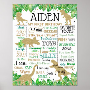 Dinosaurs Dino Birthday chalk board sign boy