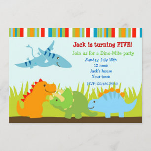 Dinosaurs Dino Photo Birthday Party Invitations
