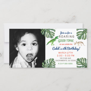 Dinosaurs! Dinosaur Birthday Party Picture Photo Thank You Card