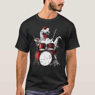 Dinosaurs Drums Music Playing rex  Drummer Dino Bo T-Shirt