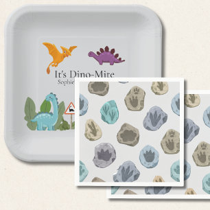 Dinosaurs Footprint Baby Shower  Napkin