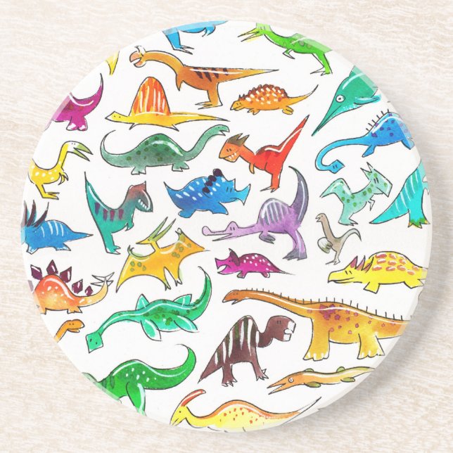 'Dinosaurs for beginners' Drinks Coaster (Front)