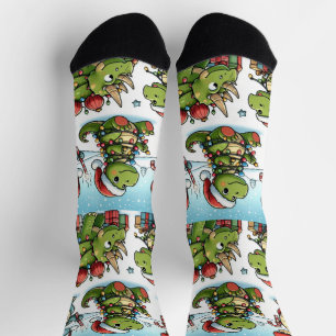 Dinosaurs for xmas Crew Socks