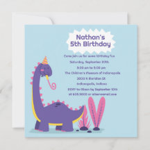 Dinosaurs Fun Birthday Party Invitation