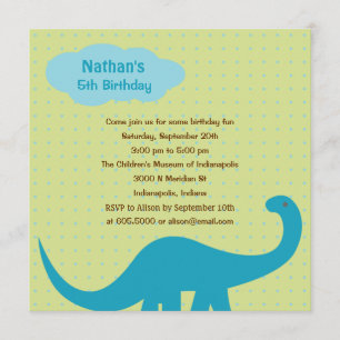 Dinosaurs Fun Birthday Party Invitation